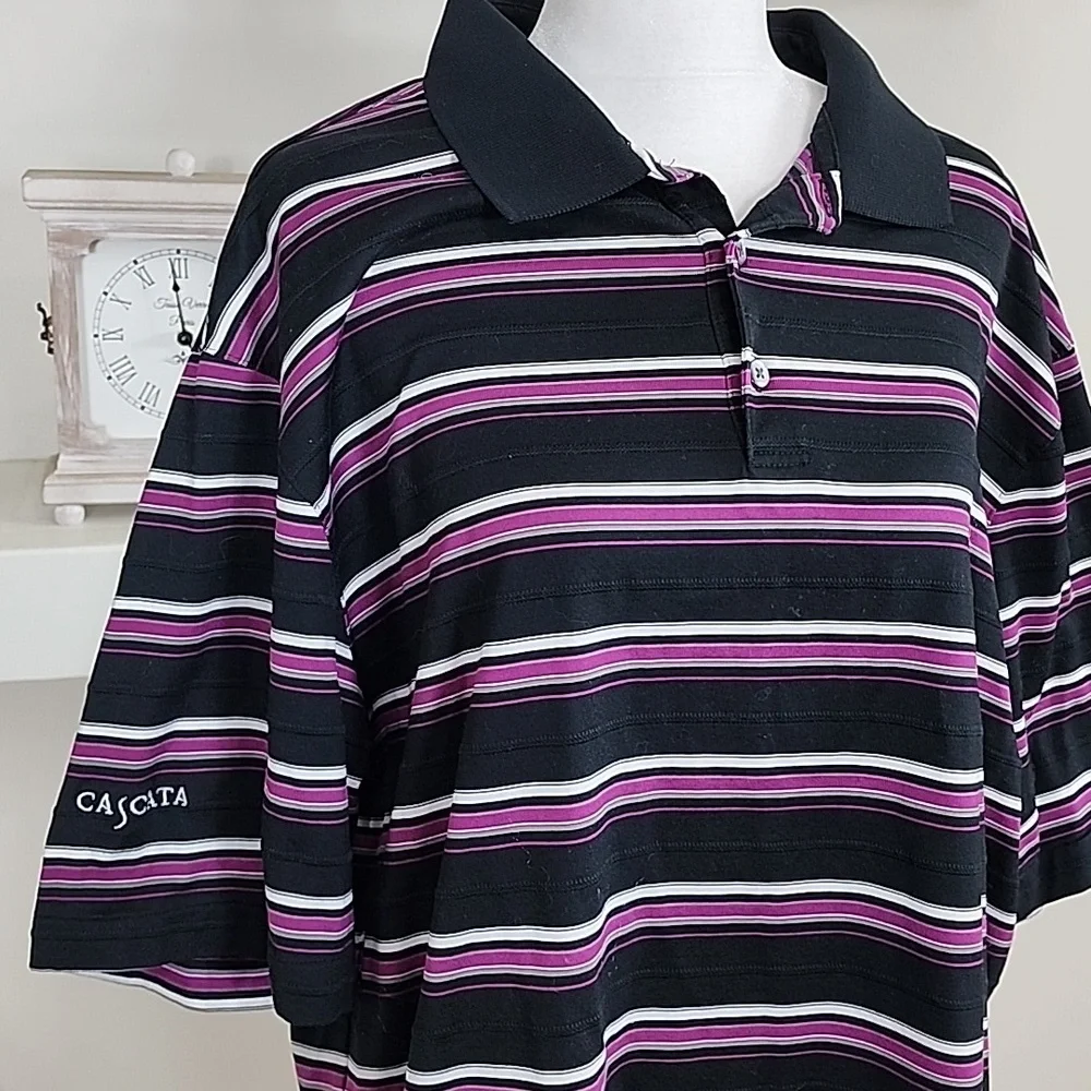Nike Dri-Fit Tiger Woods Collection Striped Golf Polo